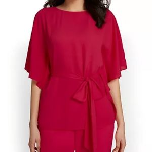 New York & Co Tie Waist Caftan Blouse